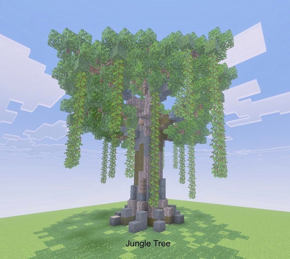 マイクラのバニラ全木をリアルに再現！石材も使った独自ツリー建築が話題に | Minecraft - 4